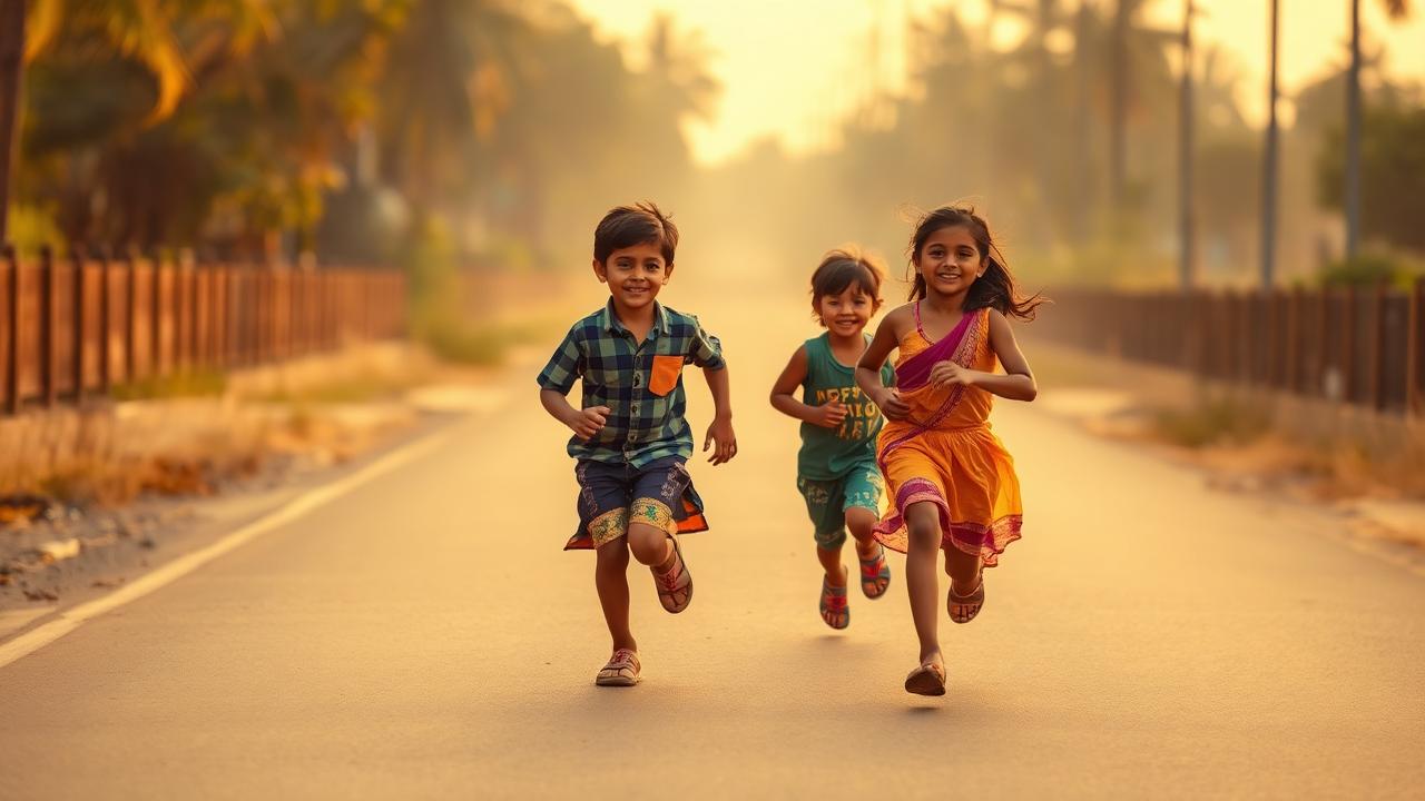 Children taking part in a kids run